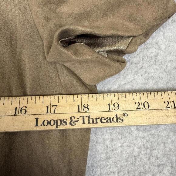 Brand New Chico's Women's Size 0 Taupe Brown Solid Faux Suede Short Mini Dress - Picture 6 of 9